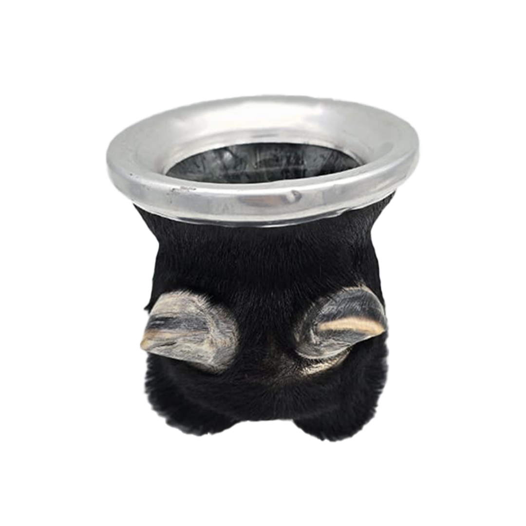 Black Cow/Ox Hoof Glass Cup Back