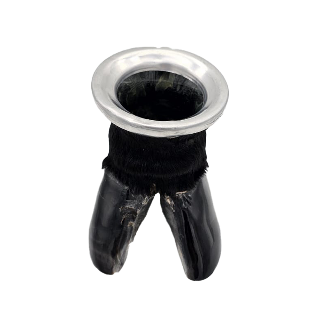 Black Cow/Ox Hoof Glass Cup Front