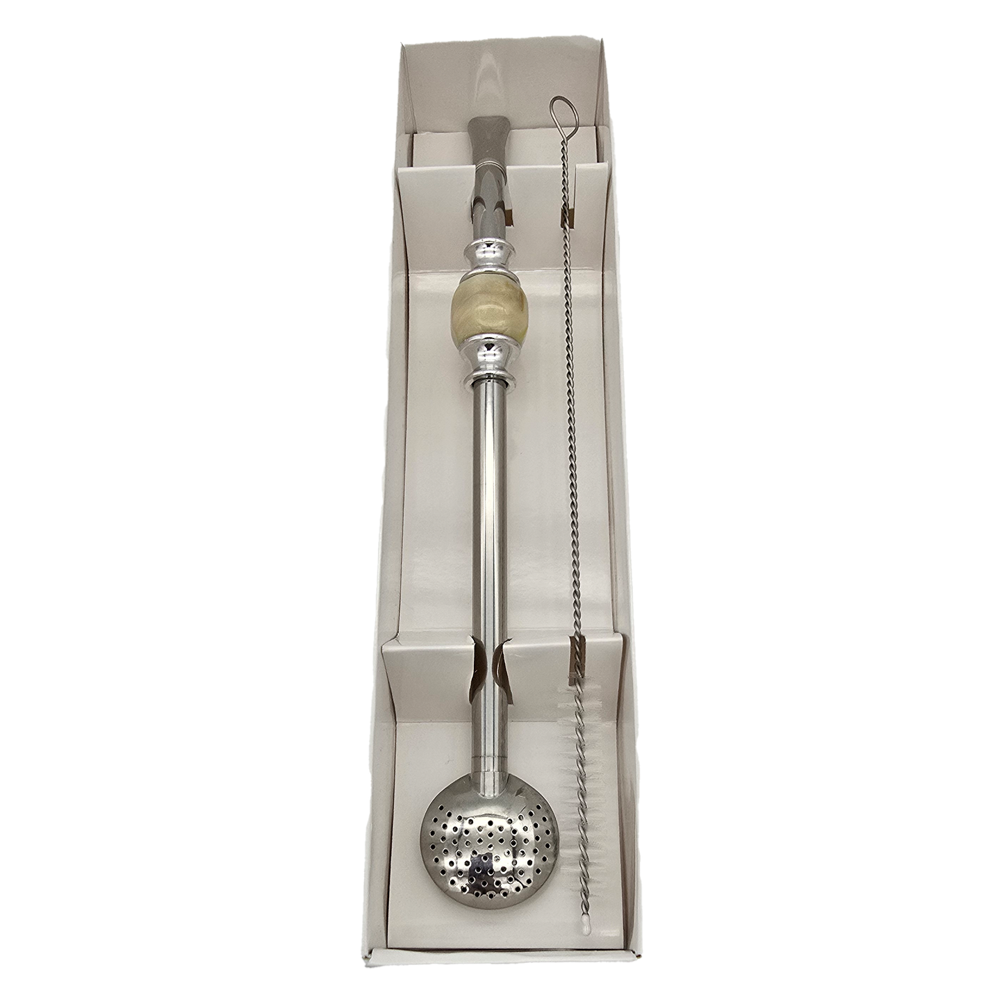 Stainless Steel Bombilla (Ivory Bone Stone)