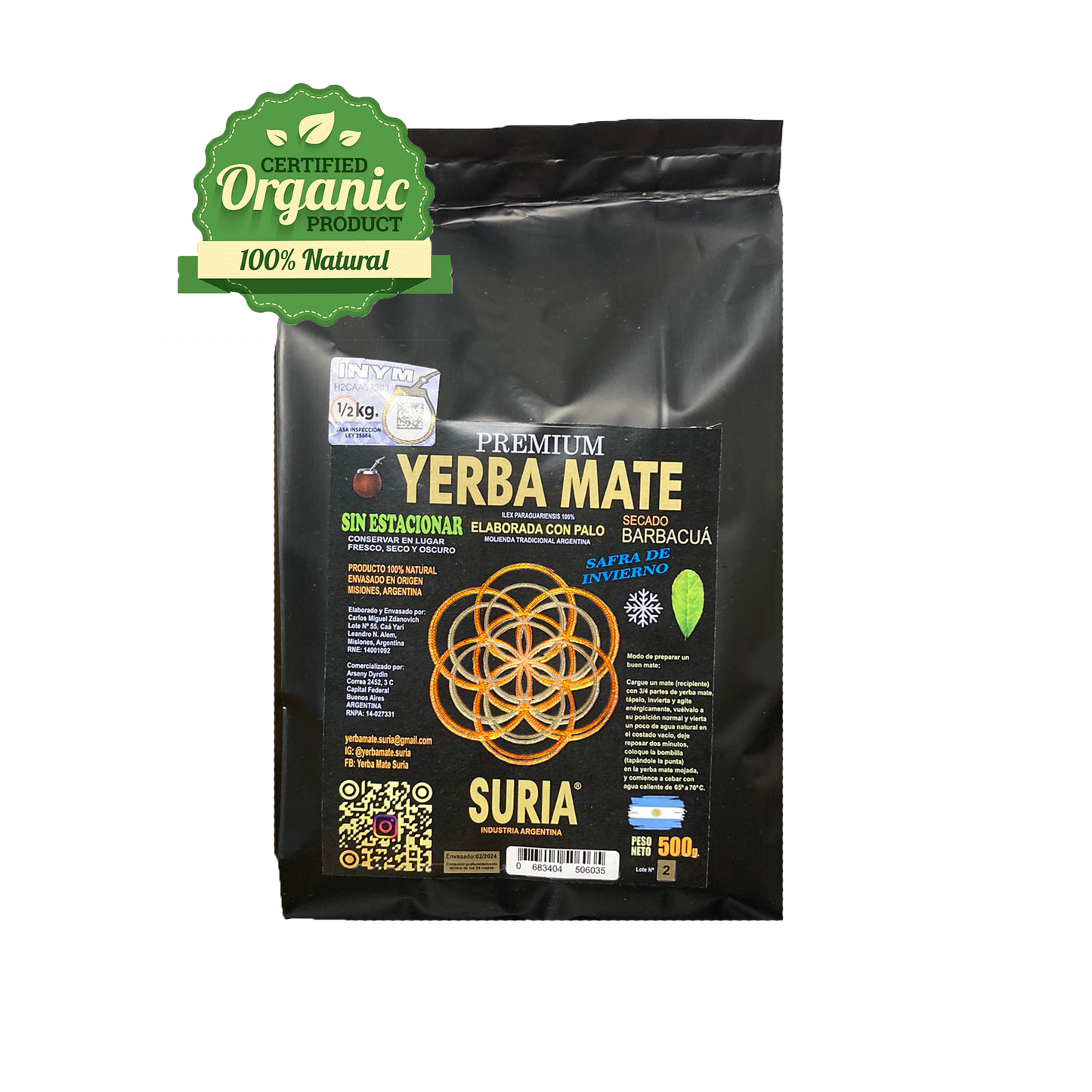 Suria Premium Un-aged Yerba Mate (Mateman Exclusive) 500g