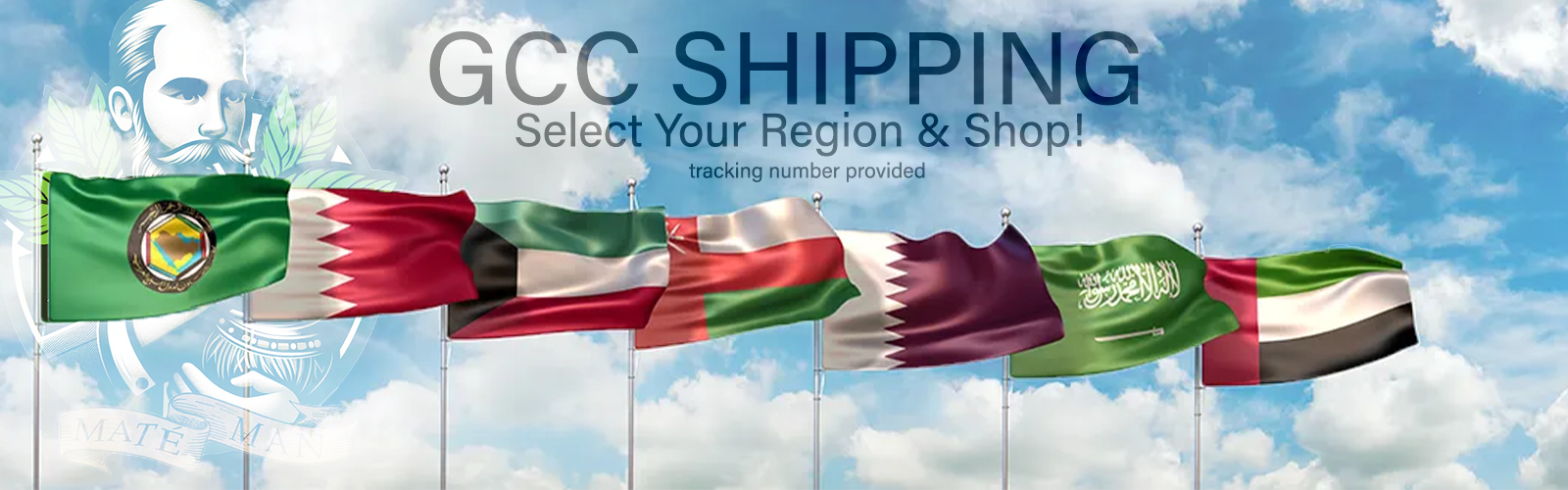 GCC shipping — select your region and shop, tracking number provided