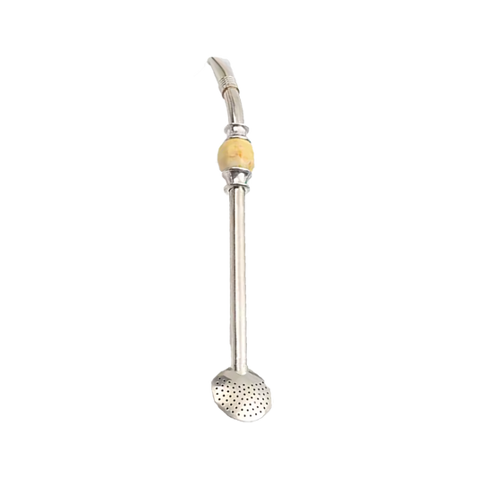 Stainless Steel Bombilla (Ivory Bone Stone)