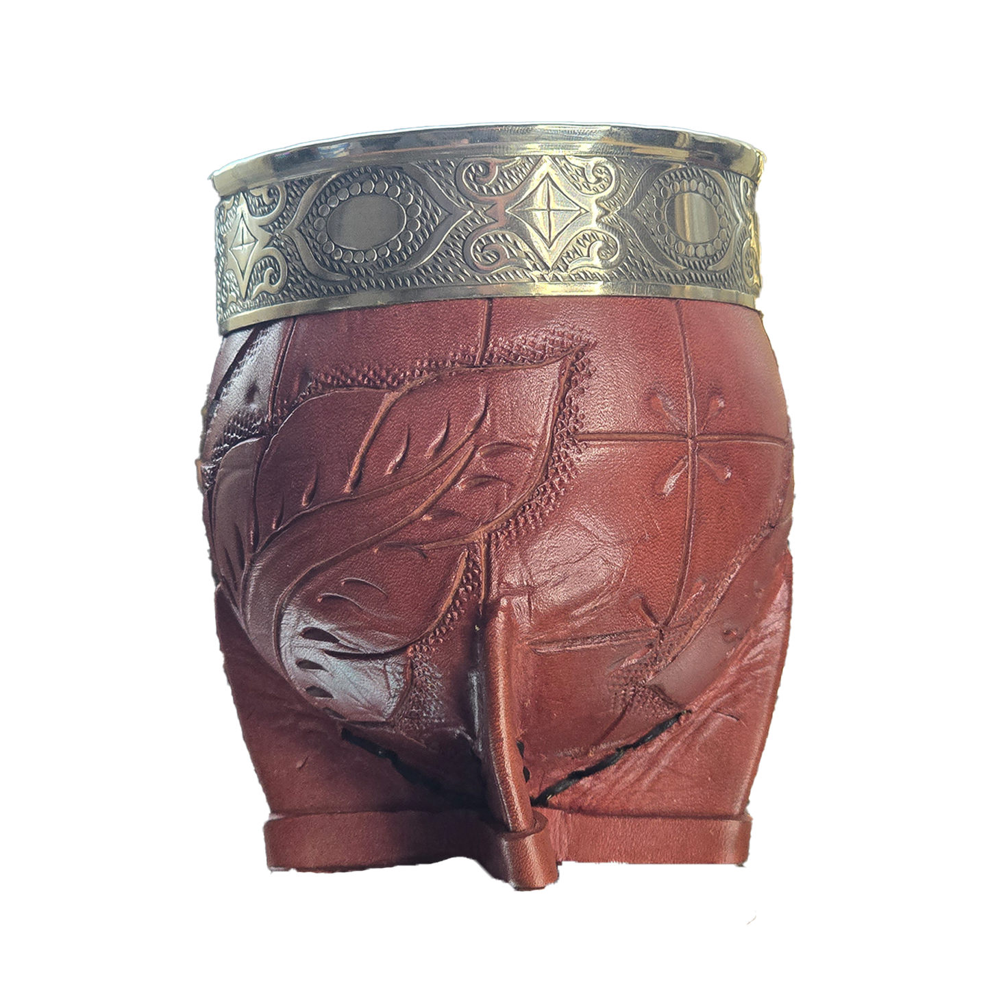 Handmade Imperial Leather Calabash Gourd (Red)