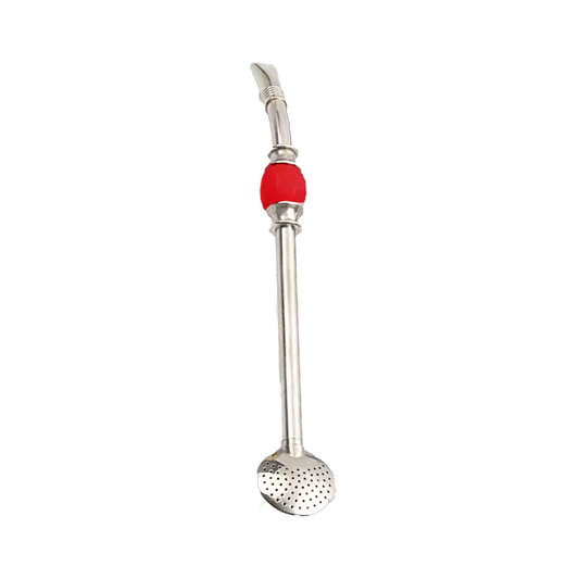 Stainless Steel Bombilla (Red Stone)