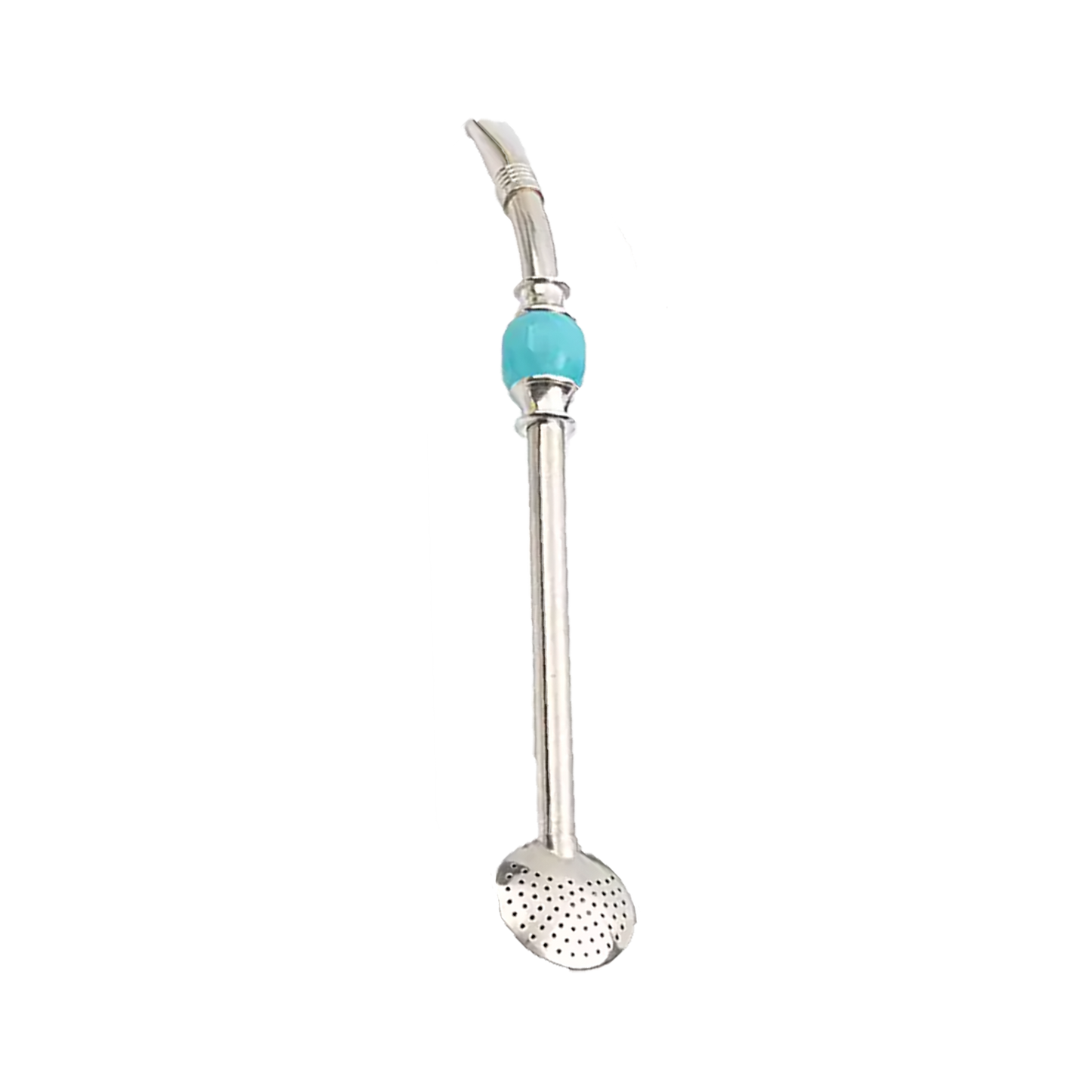 Stainless Steel Bombilla (Turquoise Blue Stone)