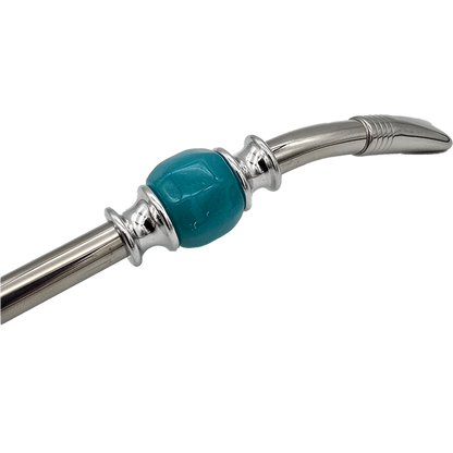 Stainless Steel Bombilla (Turquoise Blue Stone)