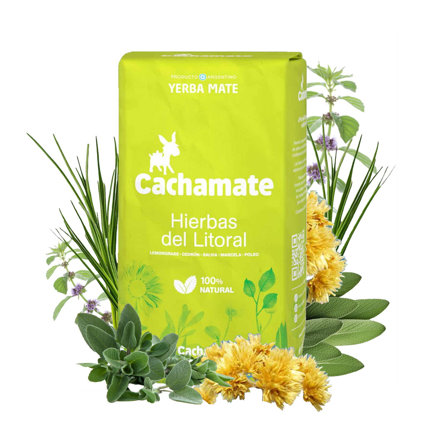 Cachamate Yerba Mate Hierbas Del Litoral (Coastal Herbs) 500g