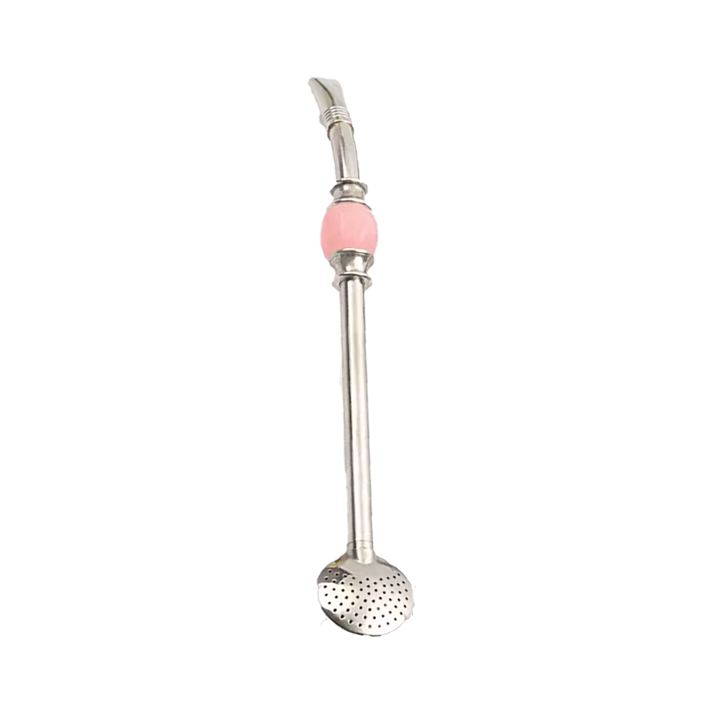 Stainless Steel Bombilla (Pink Stone)